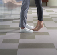 Forbo Marmoleum Modular Fußboden Linoleum in beige creme