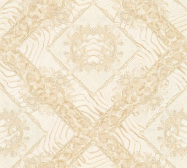 Versace Designertapete, beige, creme, metallic