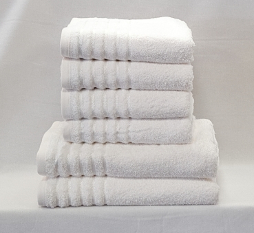 Handtuch Set (6-tlg. Set),  weich und saugstark, 100% Baumwolle, weiß