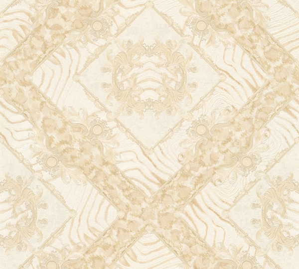 Versace Designertapete, beige, creme, metallic